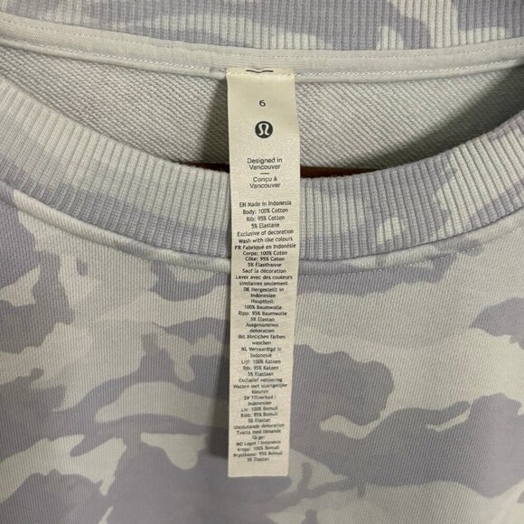 Lululemon Purple Camo Crew Neck Sweater US6 - Picture 6 of 6